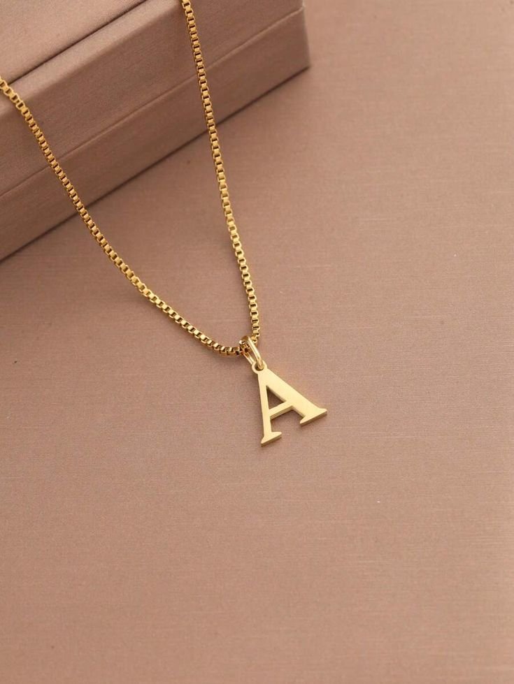 1pc Women Initial Letter A-Z Necklace, Stainless Steel Alphabet Pendant, Halloween & Back To School Gift initial pendant