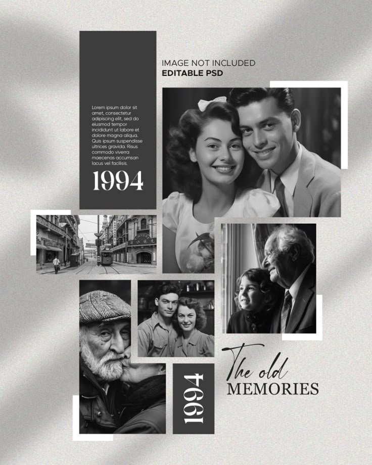 Download PSD From Freepik Old Memory Photo Collage Design Template